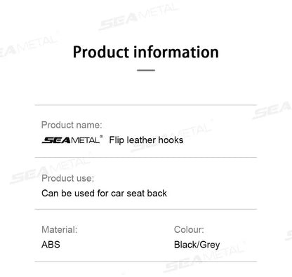 BLALION Car Seat Headrest Hook Universal Hidden Auto Hook Suede Metal Hanging Hooks Interior Seat Back Hanger Hook Accessories