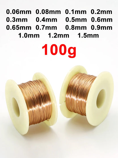 100g/Rolls copper lacquer wire 0.06mm -1.5mm Cable Copper Wire Magnet Wire Enameled Copper Winding Wire Coil Copper Wire