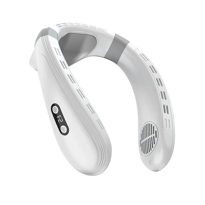 New Wearable Neck Fan Hanging Neck Fan Rechargeable Semiconductor Cooling Bladeless Fan Outdoor Personal Fan Wearable Cooler