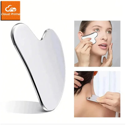 Facial Gua Sha Massager Tool - 1Pcs Stainless Steel Scraper for Face, Neck & Body Skin Care Guasha Therapy