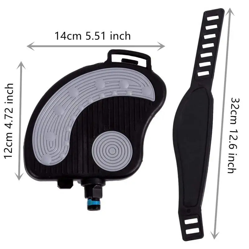 Exercise Bike Pedals Non-Slip Bike Pedals For Exercise Exercise Bike Pedals With Straps 1/2 For Spin Cycling Bike Indoor