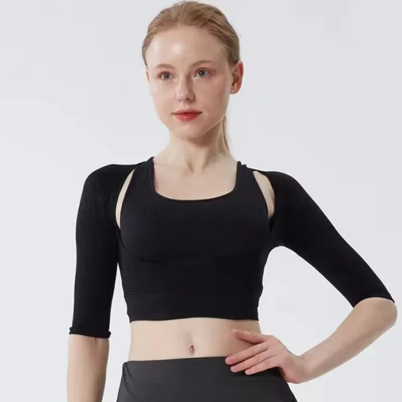 Upper Arm Shaper Posture Corrector  Shapewear Tops Chest Brace Up Vest Women Arm Shoulder Compression Sleeves Body Shaper Corset