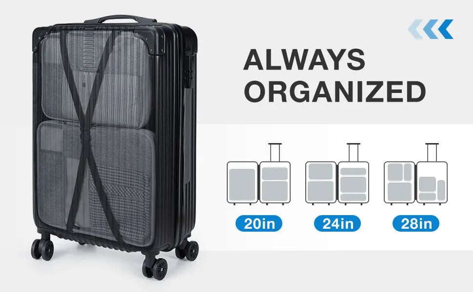 BAGSMART Compression Packing Cubes 6 Set Travel Organizers for Luggage Compressed Organizers  Suitcase Organizers with Shoe Bags