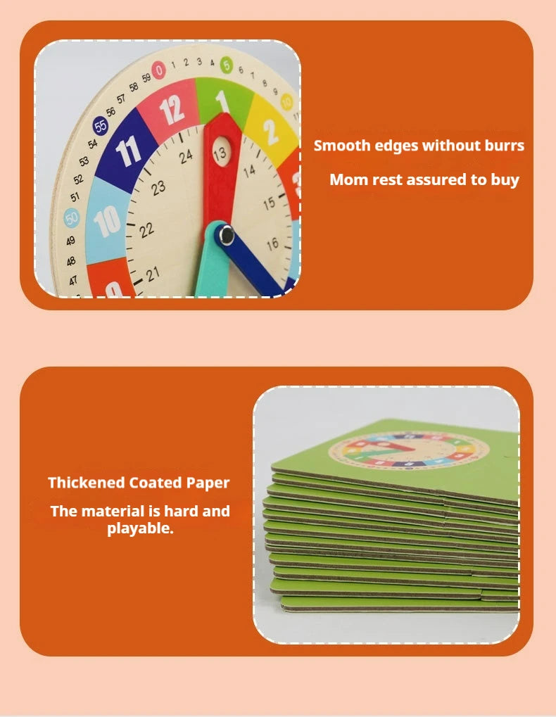 Clock model, mathematics, kindergarten clock teaching aids, children, primary school students, first and second grade, time cogn