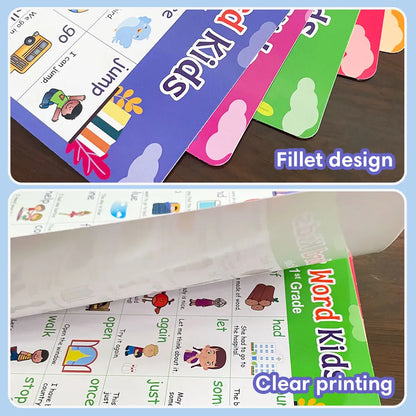 Educational Posters for Preschool Kids English Words Learning Charts Teaching Aids Classroom Decoration Big Card Montessori