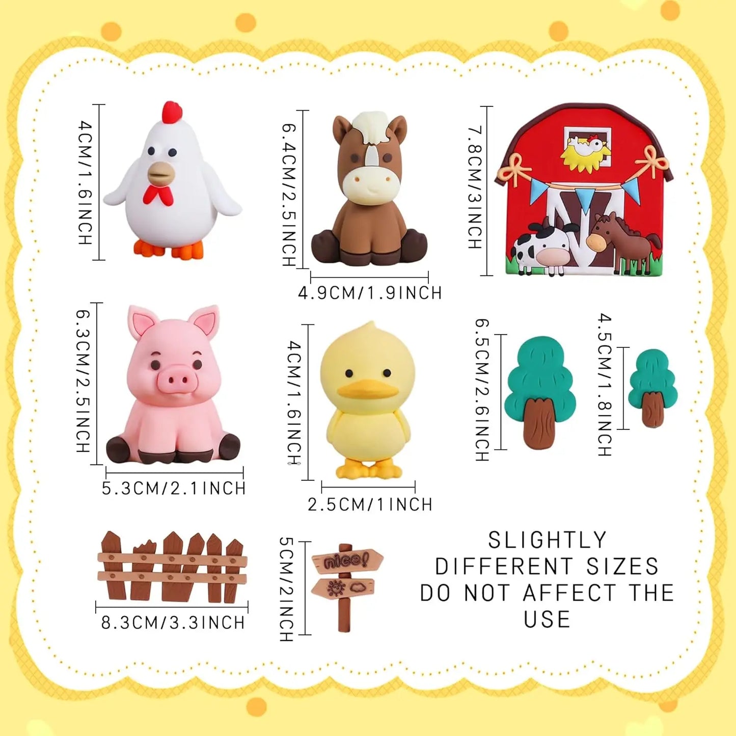 Farm Animal Cake Decoration Farm Birthday Cake Toppers Cow Pig Cake Topper for Farm Animal Baby Shower Birthday Party Decoration