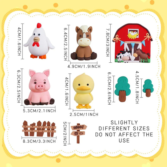 Farm Animal Cake Decoration Farm Birthday Cake Toppers Cow Pig Cake Topper for Farm Animal Baby Shower Birthday Party Decoration