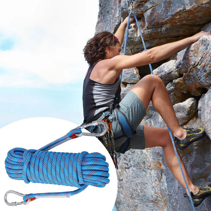 10mm Rock Climbing Rope 10M/20M/30M Outdoor Static Rapelling Rope for Fire Rescue Safety Escape Tree Climbing for Outdoor Sports