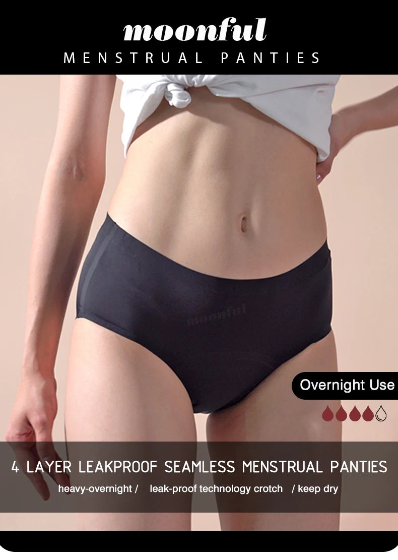 Menstrual Panties for Women Seamless Period Panties Leak Proof Menstrual Briefs Heavy Absorbent Underwear Culotte Menstruelle