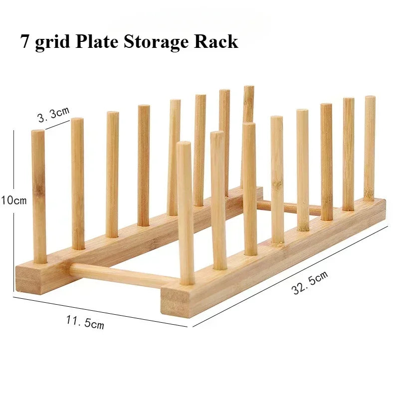 Expandable Pot and Pan Organizers Rack Holder Kitchen Cabinet Pantry Bakeware Organizer Rack with 6 Adjustable Compartments