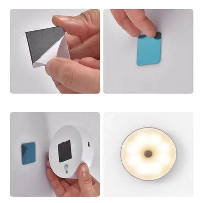 LED Human Body Induction Night Light USB Charging Smart Sensor Lamp Bedside Bedroom Home Corridor Lighting 8 LEDs Mini Wall Lamp