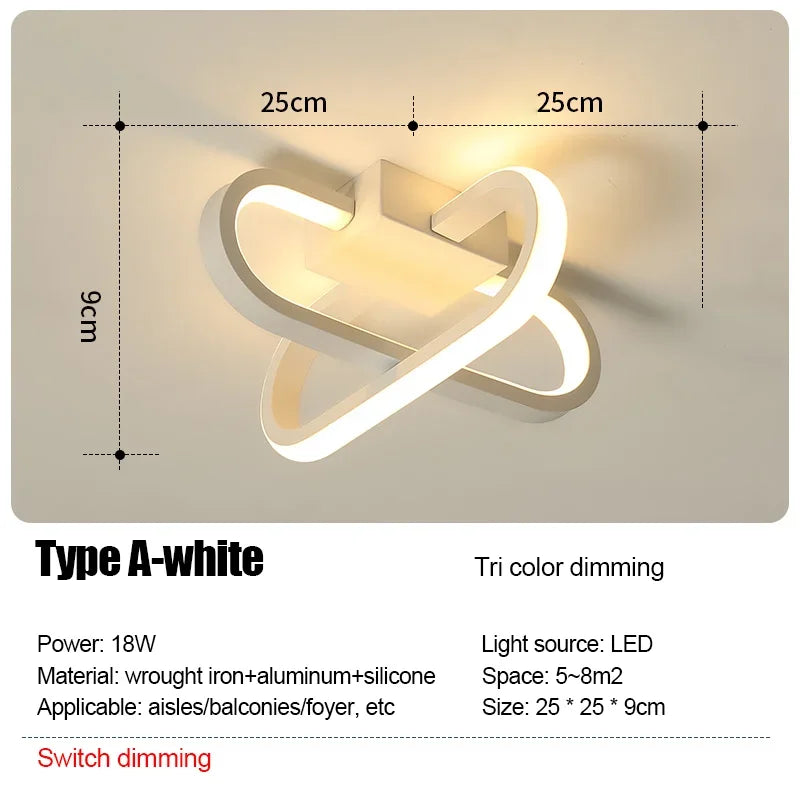 LED Strip Aisle Ceiling Lights Modern Minimalist Living Room Lamps For Balcony Entrance Staircase Home lighting Led 3 color