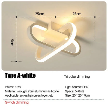 LED Strip Aisle Ceiling Lights Modern Minimalist Living Room Lamps For Balcony Entrance Staircase Home lighting Led 3 color