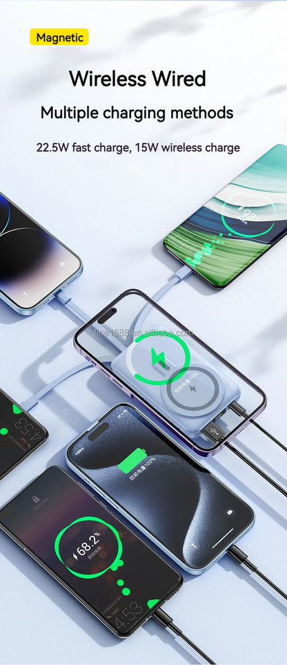 PD 20W Fast Charging 10000mAh Portable Phone Charger Power Station Power Bank Magnetic  Wireless Charger  Power bank