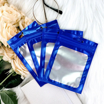 50Pcs Thicken Ziplock Bags Colorful Resealable Zipper Bags Pouch Jewelry Display Electronics Accessories Packaging Storage Bags