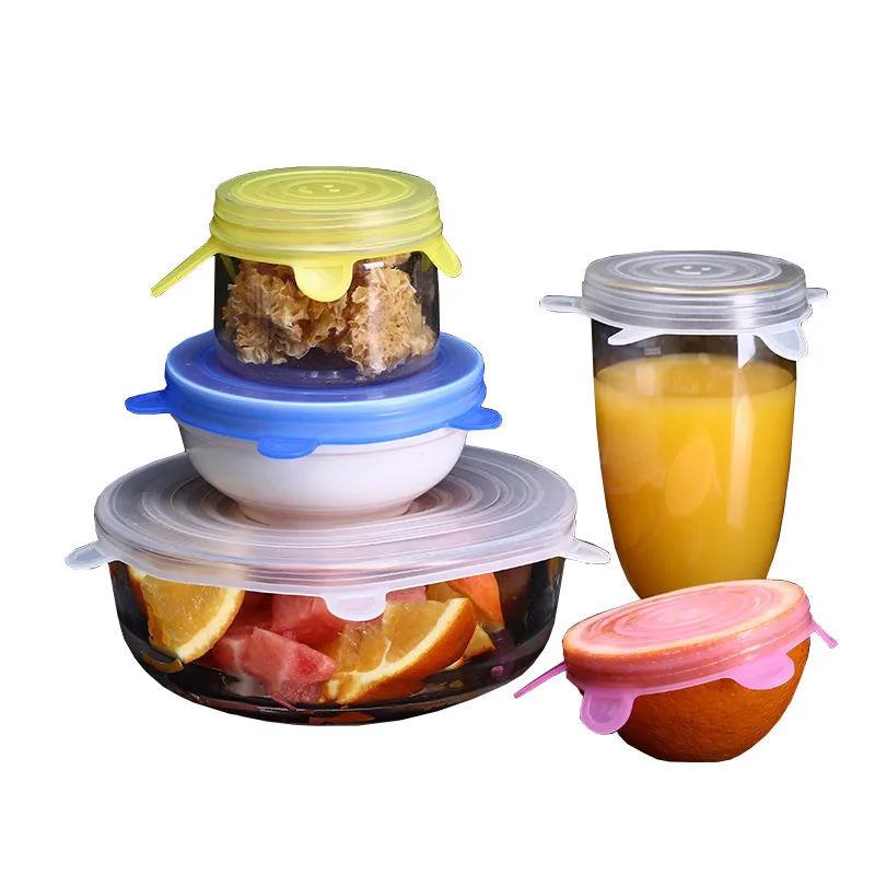 Silicone Cover Stretch Lids Reusable Airtight Food Wrap Covers Keeping Fresh Seal Bowl Stretchy Wrap Cover Kitchen Cookware
