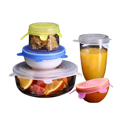 Silicone Cover Stretch Lids Reusable Airtight Food Wrap Covers Keeping Fresh Seal Bowl Stretchy Wrap Cover Kitchen Cookware