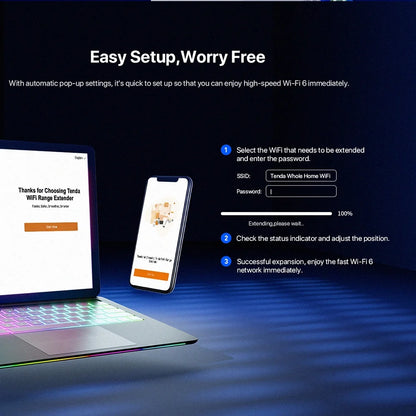 Tenda Wi-Fi 6 Range Extender AX1500 A23 2.4G&5GHz Dual Band Signal Expansion Repeater 2*5dBi antennas With Gigabit Ethernet port