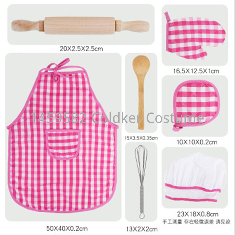 Kitchen Toy Play House For Girls Kids Simulation Kitchen Toy Utensils Supplies Set Baking Tools Cake Apron Chef Clothes Gift