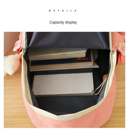 4 Set Korean High School Junior High School Elementary School Student Forest Style Versatile Backpack with Large Capacity Colors