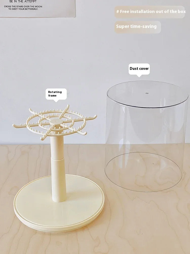 Labubu pendant display box, rotatable transparent Labubu doll, handmade blind box, storage display stand, decorative ornaments,