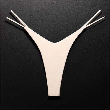 High Cut Thong Cotton Sexy Ladies Panties V-Waist High Elasticity G-String Breathable Underwear Female Intimates