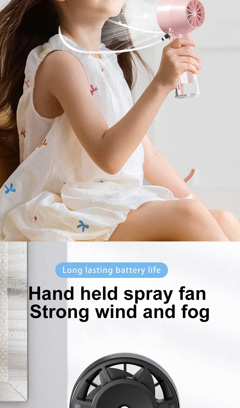 Mini Handheld Fan Portable Misting Fans Adjustable Handheld Fan for Commuters Water Humidifier Cooling Gadget