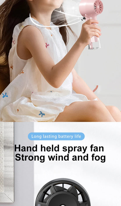 Mini Handheld Fan Portable Misting Fans Adjustable Handheld Fan for Commuters Water Humidifier Cooling Gadget