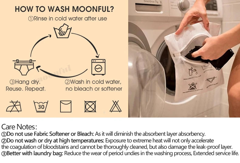 Women's Menstrual Panties Leak Proof Bikini Menstrual Strong Menstrual Cycle Absorbent Underwear Abundant Flow Menstrual Briefs