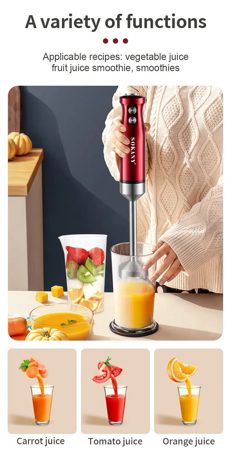 Electric Immersion Blender Hand Blender with Whisk 5 in 1 600W,304 Stainless Steel Ice Crush Blade with Whisk, Milk Frother