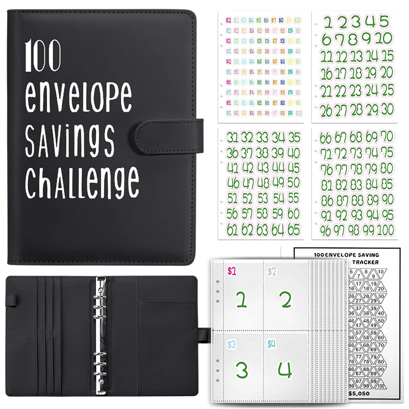 100 Envelope Cash Savings Challenge, Saving Challenge Envelop Book, Budget Envelope Financial Assistant, A5 Size Cash Binder