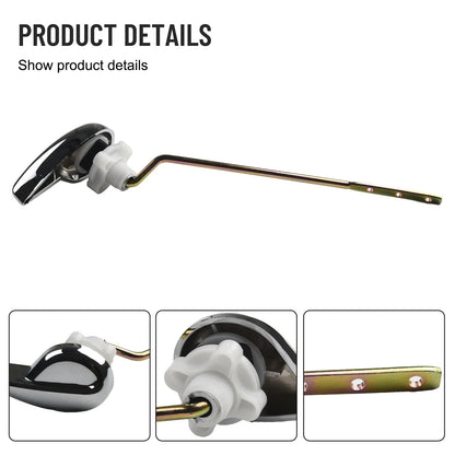Toilet Tank Flush Lever Chrome Finish Handle Fittings Assembly Replacement Tools Bathroom Toilet Accessories