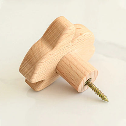 1PCS Solid Wood Hooks Cute Room Decor Animal Hook Wall Hanging Key Coat Hook Home Decoration Hanger Bathroom Kitchen Accessories