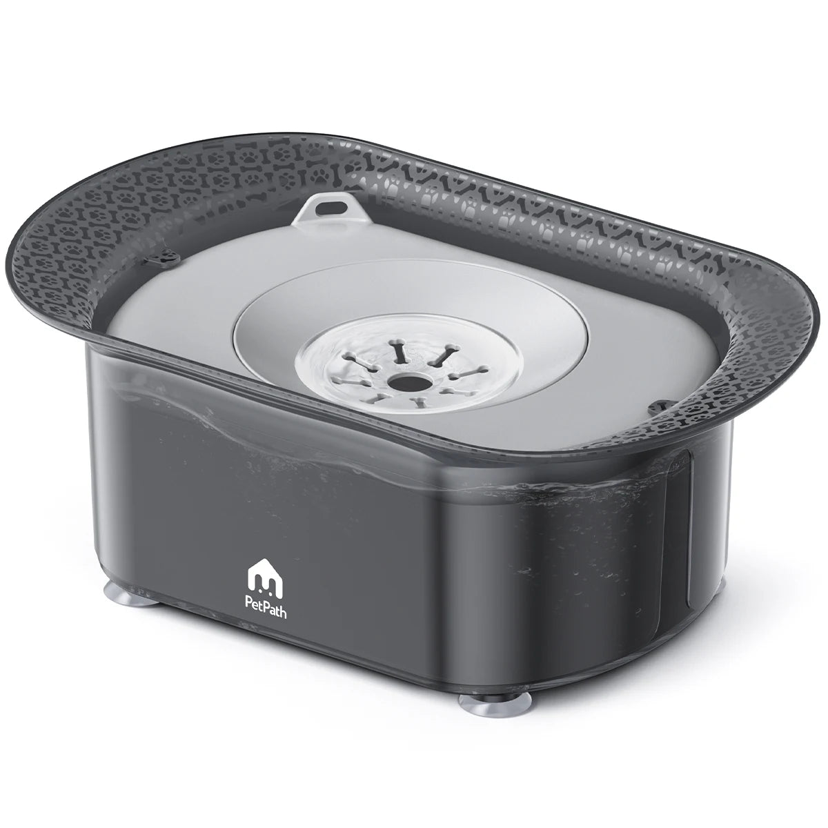 PETPATH No Spill Dog Water Bowl 2.2L (75oz) Large Capacity Anti-Splash Design – Reduces Refill Frequency for All Dogs