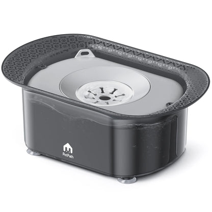 PETPATH No Spill Dog Water Bowl 2.2L (75oz) Large Capacity Anti-Splash Design – Reduces Refill Frequency for All Dogs