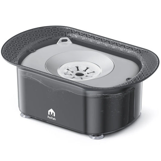 PETPATH No Spill Dog Water Bowl 2.2L (75oz) Large Capacity Anti-Splash Design – Reduces Refill Frequency for All Dogs