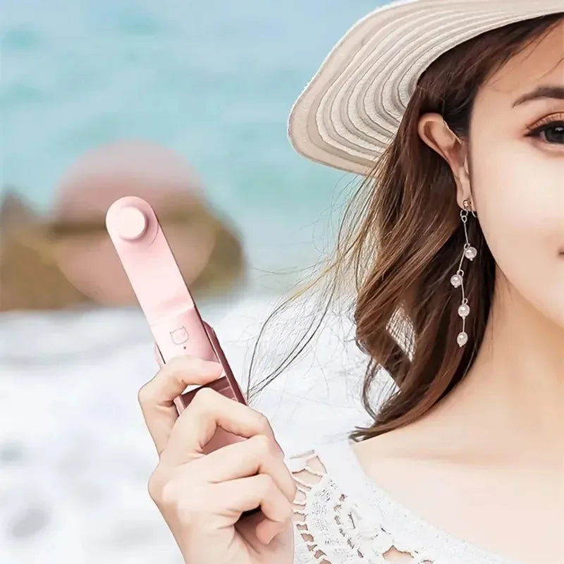 Candy colored portable fan mini handheld fan unique design portable personal handheld fan USB charging with powerful turbo wind