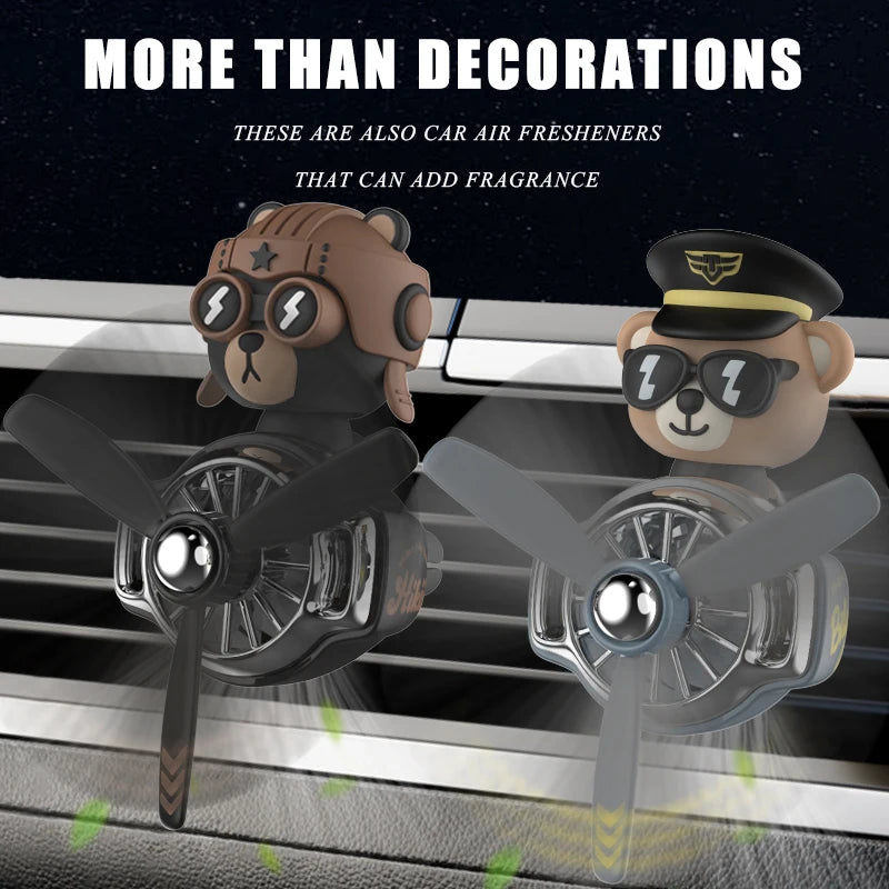 DIY perfume Odorless ornament plane pilot bear car air fresheners decorations accessories aroma vent clip fragrance diffuser men