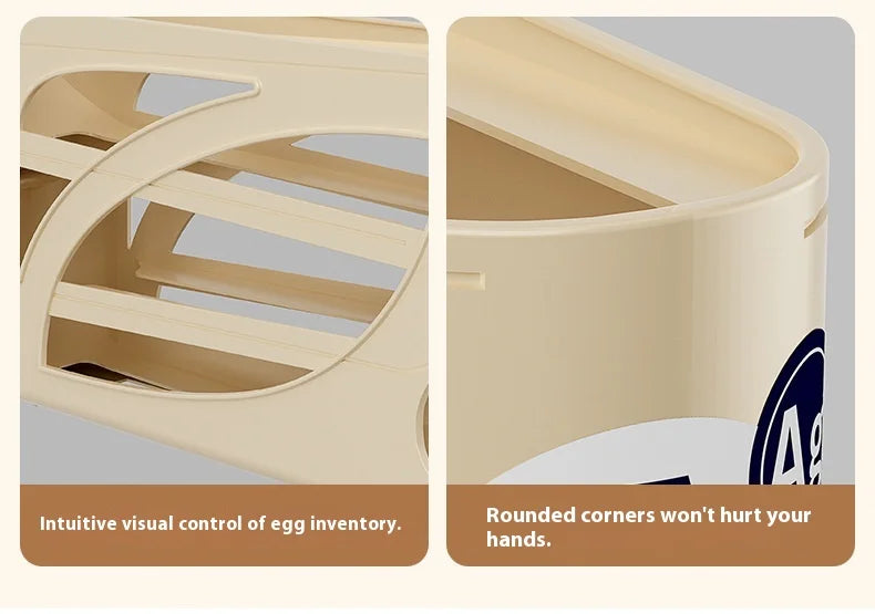 Refrigerator Egg Holder – Slide Out Egg Storage Container for Fridge Door – Auto-Rolling Egg Dispenser