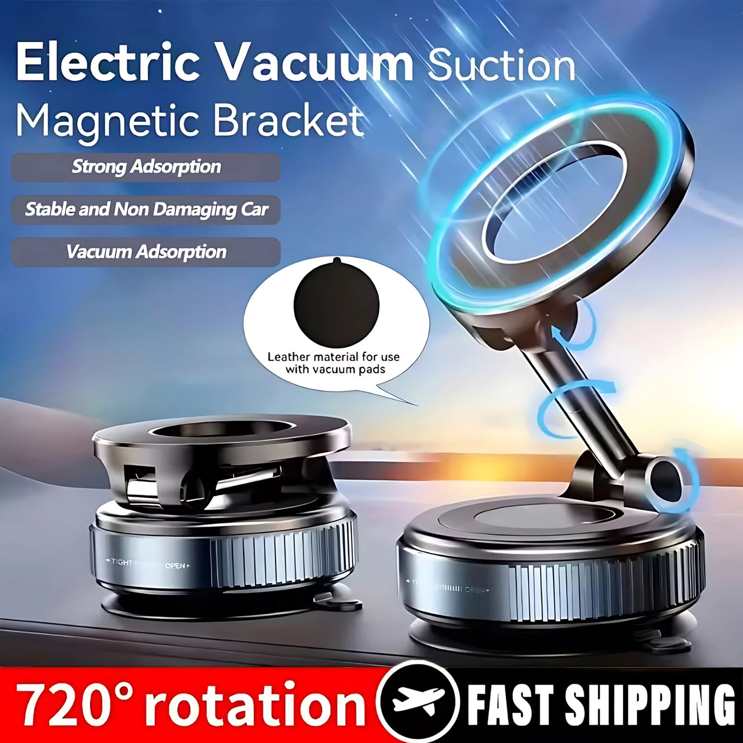 Magnetic Car Mount Strong Magnetic 360° Rotation Foldable Phone Holder For Cell Phone For iphone 14 15 16 Live Streaming K007