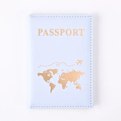 Travel Gold Passport Holder Cover Case for Women Men PU Leather Ticket Map Passport Covers Passport Protective Accessories