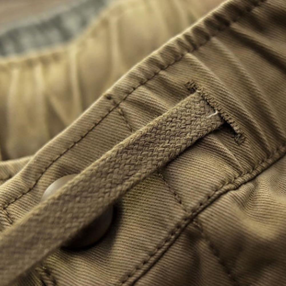 Cargo Pants Trousers for Men 2022 Casual Multi Pockets Stretchy Cuffs Thin Drawstring Elastic Waist Men Fitness Pants