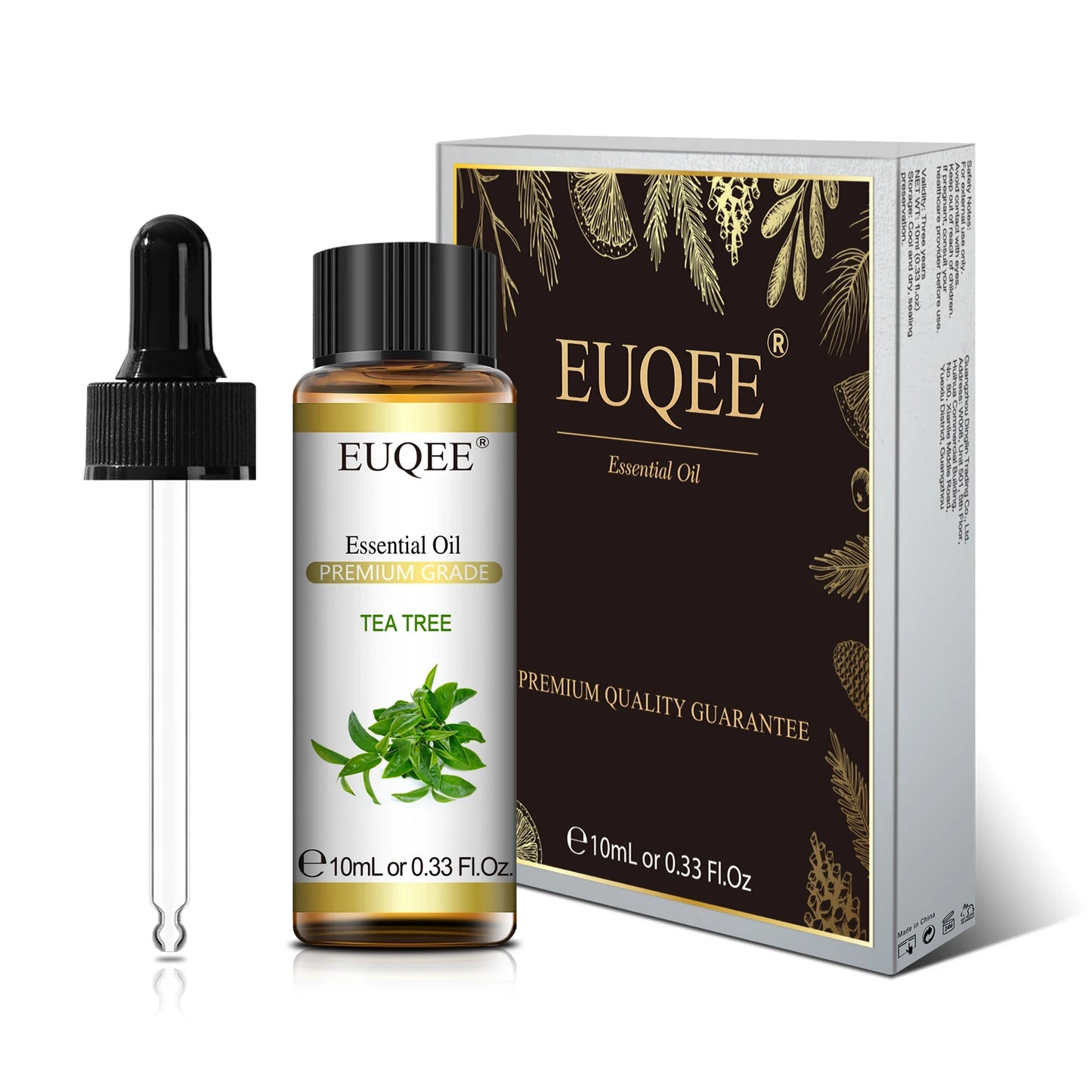 EUQEE 10ml Pure Natural Essential Oil Lavender Jasmine Eucalyptus Vanilla Sandalwood Sweet Orange Lemon Oregano Neroli Fragrance