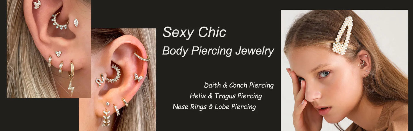 Tragus Piercing Earring For Women Butterfly Snake Daith Piercing Tragus Helix Ear Ring Cartilage Stainless Steel Earrings 1PC