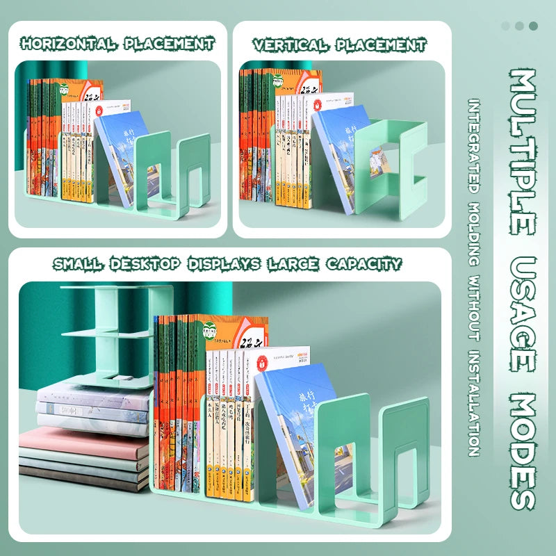 Upgraded Thickened 4-Slot Book Stand Sturdy Large Capacity Organizer for School Supplies Stationery Office Students Desk Tool