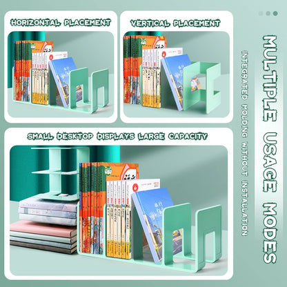 Upgraded Thickened 4-Slot Book Stand Sturdy Large Capacity Organizer for School Supplies Stationery Office Students Desk Tool