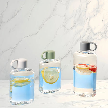 Water Botlte Flat Bpa Free Sport Clear Plastic Crystal Drinks Kettle Notebook Milk Juice Transparent Drinkware Birthday Gift