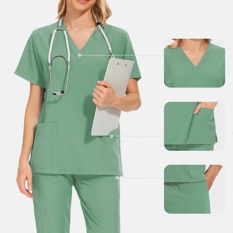 Medical Scrubs Bulk Order - Anti-Microbial Jogger Sets for Surgery/Dental/Vet/SPA/Pharmacy Multi-Pocket Workwear with Pen Slot