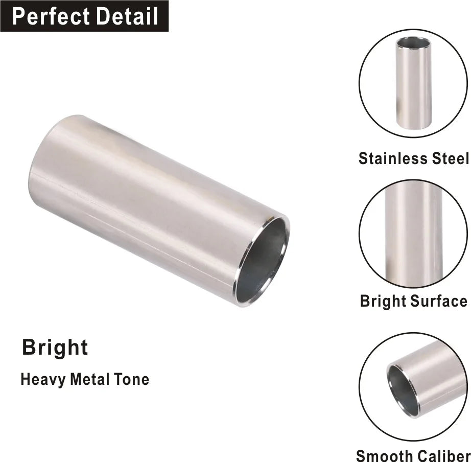 Guitar Slide, Set of 1 Acrylic Slide, 1 Steel Slide and 1 Brass Guitar Slide, Bonus 6 Pcs Guitar Picks, and 4 Finger Picks