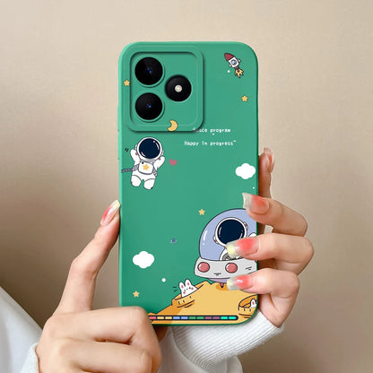 Case For Realme Note 50 Flower Painted Upgrade Lens Protection Soft Back Cover Model RMX3834 Liquid Silicone Phone Protectors